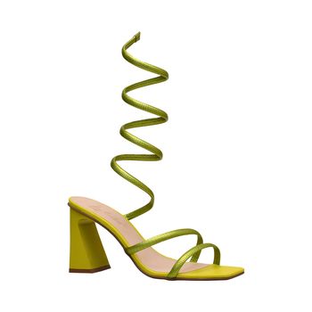 Sandalia-Verde-Feminino-com-Salto-e-Tiras-Texturizadas-|-Lolita-Tamanho--36---Cor--LIMONE-0